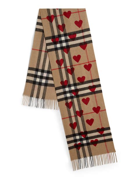 burberry giant check heart print scarf